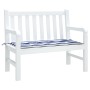 Gartenbankkissen aus Oxford-Stoff mit blauen und weißen Streifen 100x50x3cm von vidaXL, Kissen für Stühle und Sofas - Ref: Fo...