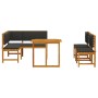 Conjunto de Bancos de Jardín 4 pcs Marrón