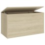 Oak-colored plywood storage trunk 84x42x46cm by vidaXL, Toy chests - Ref: Foro24-803059, Price: 62,12 €, Discount: %