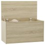 Oak-colored plywood storage trunk 84x42x46cm by vidaXL, Toy chests - Ref: Foro24-803059, Price: 62,12 €, Discount: %