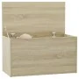 Oak-colored plywood storage trunk 84x42x46cm by vidaXL, Toy chests - Ref: Foro24-803059, Price: 60,97 €, Discount: %