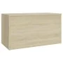 Oak-colored plywood storage trunk 84x42x46cm by vidaXL, Toy chests - Ref: Foro24-803059, Price: 60,97 €, Discount: %