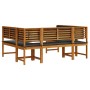 Conjunto de Bancos de Jardín 5 pcs Marrón