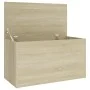 Oak-colored plywood storage trunk 84x42x46cm by vidaXL, Toy chests - Ref: Foro24-803059, Price: 60,97 €, Discount: %
