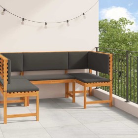 Conjunto de Bancos de Jardín 3 pcs Marrón