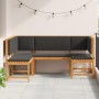 Conjunto de Bancos de Jardín 3 pcs Marrón
