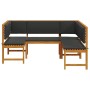 Conjunto de Bancos de Jardín 3 pcs Marrón