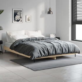 Estructura de cama madera contrachapada roble Sonoma 120x190 cm