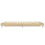 Sonoma oak engineered wood bed frame 135x190 cm by vidaXL, Beds and slatted bases - Ref: Foro24-832288, Price: 115,40 €, Disc...