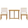Juego Bistro de Jardín 3 pcs Marrón madera maciza de acacia