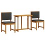 Juego Bistro de Jardín 3 pcs Marrón madera maciza de acacia