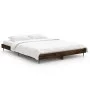 Smoked oak engineered wood bed frame 135x190cm by vidaXL, Beds and slatted bases - Ref: Foro24-832290, Price: 121,12 €, Disco...