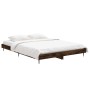 Smoked oak engineered wood bed frame 135x190cm by vidaXL, Beds and slatted bases - Ref: Foro24-832290, Price: 123,04 €, Disco...