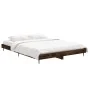 Smoked oak engineered wood bed frame 135x190cm by vidaXL, Beds and slatted bases - Ref: Foro24-832290, Price: 121,12 €, Disco...