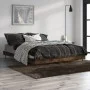 Smoked oak engineered wood bed frame 135x190cm by vidaXL, Beds and slatted bases - Ref: Foro24-832290, Price: 121,12 €, Disco...