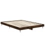 Smoked oak engineered wood bed frame 135x190cm by vidaXL, Beds and slatted bases - Ref: Foro24-832290, Price: 123,04 €, Disco...