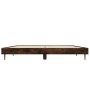 Smoked oak engineered wood bed frame 135x190cm by vidaXL, Beds and slatted bases - Ref: Foro24-832290, Price: 123,04 €, Disco...