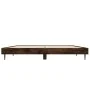 Smoked oak engineered wood bed frame 135x190cm by vidaXL, Beds and slatted bases - Ref: Foro24-832290, Price: 121,12 €, Disco...