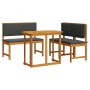 Juego Bistro de Jardín 3 pcs Marrón madera maciza de acacia