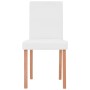 Juego de comedor de roble+cuero artificial 7 piezas color crema
