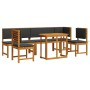 Juego Bistro de Jardín 6 pcs Marrón madera maciza de acacia