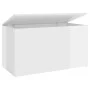 Glossy white plywood storage trunk 84x42x46 cm by vidaXL, Toy chests - Ref: Foro24-803062, Price: 72,60 €, Discount: %