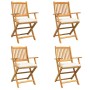 Silla Plegable con cojín 4 pcs 49 x 57.5 x 92cm