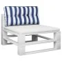 Cushion for pallets blue and white striped fabric 70x40x12 cm by vidaXL, Cushions for chairs and sofas - Ref: Foro24-360594, ...