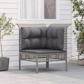 Garten-Ecksofa mit synthetischen Rattankissen grau von vidaXL, Gartensets - Ref: Foro24-319659, Preis: 98,00 €, Rabatt: %