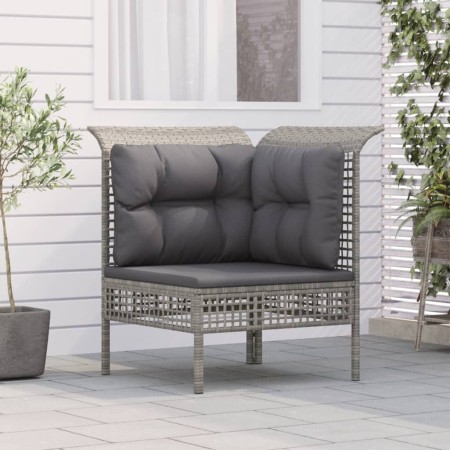 Corner garden sofa with gray synthetic rattan cushions by vidaXL, Garden sets - Ref: Foro24-319659, Price: 98,00 €, Discount: %