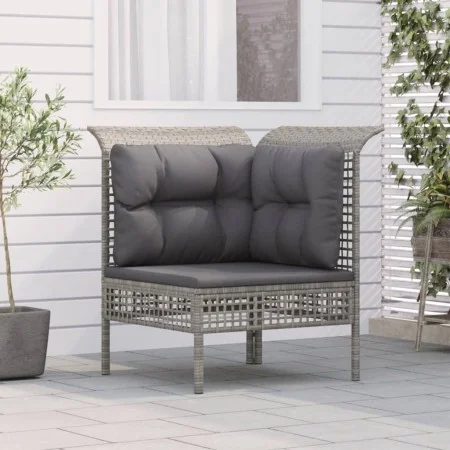 Corner garden sofa with gray synthetic rattan cushions by vidaXL, Garden sets - Ref: Foro24-319659, Price: 96,28 €, Discount: %