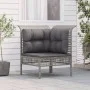 Corner garden sofa with gray synthetic rattan cushions by vidaXL, Garden sets - Ref: Foro24-319659, Price: 96,28 €, Discount: %