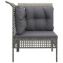 Corner garden sofa with gray synthetic rattan cushions by vidaXL, Garden sets - Ref: Foro24-319659, Price: 98,00 €, Discount: %
