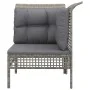 Corner garden sofa with gray synthetic rattan cushions by vidaXL, Garden sets - Ref: Foro24-319659, Price: 96,28 €, Discount: %