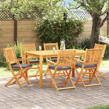 Silla Plegable con cojín 6 pcs Gris 49 x 57.5 x 92cm
