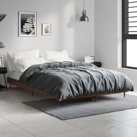 Bettgestell aus eichenbraunem Holzwerkstoff, 120 x 190 cm von vidaXL, Betten und Lattenroste - Ref: Foro24-832300, Preis: 117...