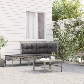 3-teiliges Gartenmöbel-Set und graue synthetische Rattankissen von vidaXL, Gartensets - Ref: Foro24-319661, Preis: 124,70 €, ...