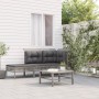3-teiliges Gartenmöbel-Set und graue synthetische Rattankissen von vidaXL, Gartensets - Ref: Foro24-319661, Preis: 126,40 €, ...