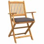 Silla Plegable con cojín 8 pcs Gris 49 x 57.5 x 92cm
