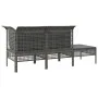 3-teiliges Gartenmöbel-Set und graue synthetische Rattankissen von vidaXL, Gartensets - Ref: Foro24-319661, Preis: 124,70 €, ...