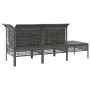 3-teiliges Gartenmöbel-Set und graue synthetische Rattankissen von vidaXL, Gartensets - Ref: Foro24-319661, Preis: 126,40 €, ...