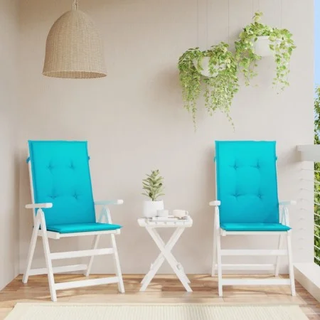Cojines para sillas con respaldo alto 2 uds tela turquesa von vidaXL, Kissen für Stühle und Sofas - Ref: Foro24-361271, Preis...