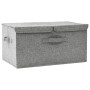 Caja de almacenaje tela gris 50x30x25 cm