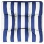 Palettenkissen aus blau-weiß gestreiftem Oxford-Stoff, 60 x 61,5 x 10 cm von vidaXL, Kissen für Stühle und Sofas - Ref: Foro2...