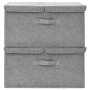 Cajas de almacenaje 2 unidades tela gris 50x30x25 cm