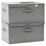 Cajas de almacenaje 2 unidades tela gris 50x30x25 cm