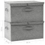 Cajas de almacenaje 2 unidades tela gris 50x30x25 cm