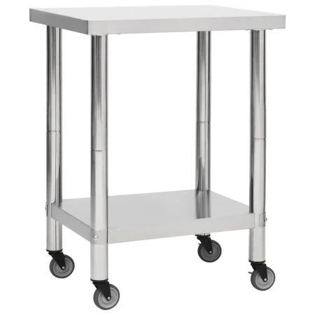 Küchenarbeitstisch mit Edelstahlrädern 80x30x85 cm von vidaXL, Wiederherstellung - Ref: Foro24-51634, Preis: 107,24 €, Rabatt: %