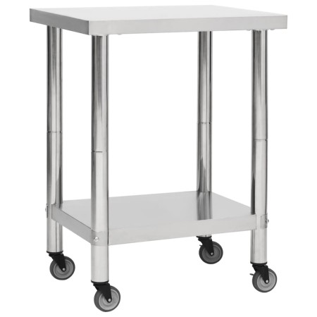 Küchenarbeitstisch mit Edelstahlrädern 80x30x85 cm von vidaXL, Wiederherstellung - Ref: Foro24-51634, Preis: 114,68 €, Rabatt: %