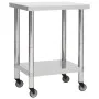 Küchenarbeitstisch mit Edelstahlrädern 80x30x85 cm von vidaXL, Wiederherstellung - Ref: Foro24-51634, Preis: 107,24 €, Rabatt: %